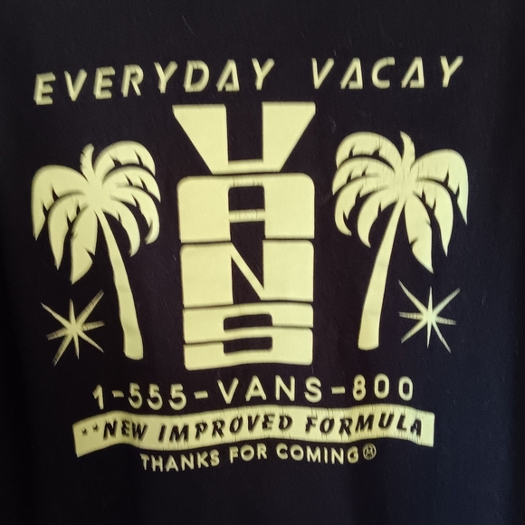 VANS Long Sleeve Graphic Tee T-shirt Black L Skater Surfer Beach Vacation - Picture 4 of 7